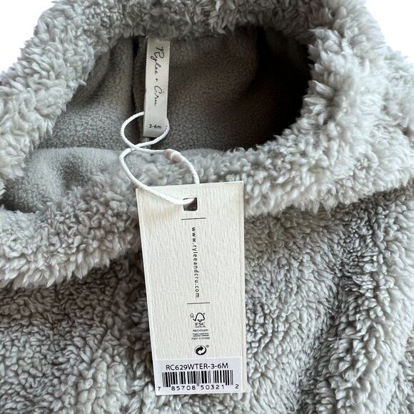 NWT! Rylee + Cru Relaxed Sherpa Sweatpants in Pewter Size 3-6M - Picture 3 of 4